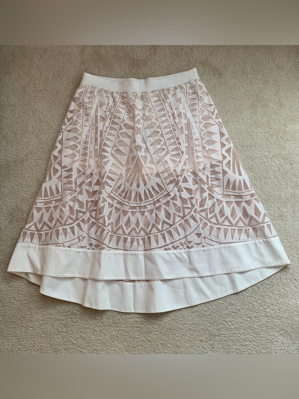 BCBG MaxAria Keary burnout lace high low midi skirt with hidden shorts sz S